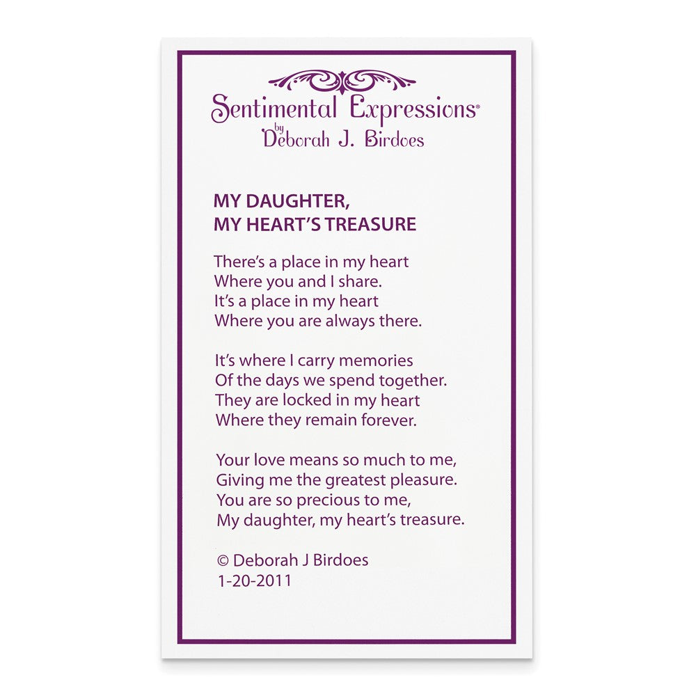 Sentimental Expressions Sterling Silver Rhodium-plated CZ My Daughter, My Heart's Treasure 18in Necklace 18 Inches
