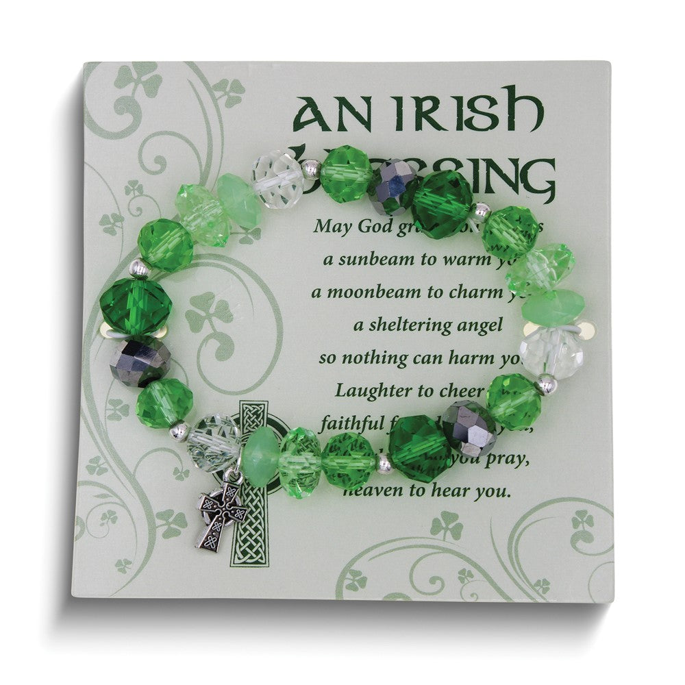 Irish Blessing Acrylic Bead Stretch Bracelet