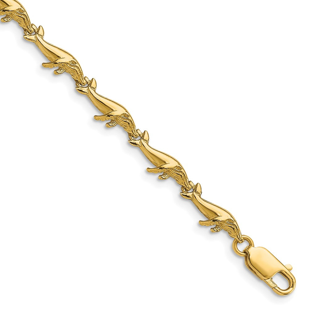 14k Whale Bracelet 7.5 inches