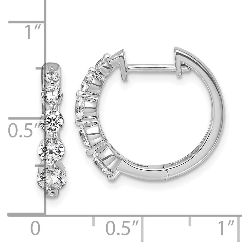 True Origin 14K White Gold 1 Carat Lab Grown Diamond VS+ F+ Hinged Hoop Complete Earrings