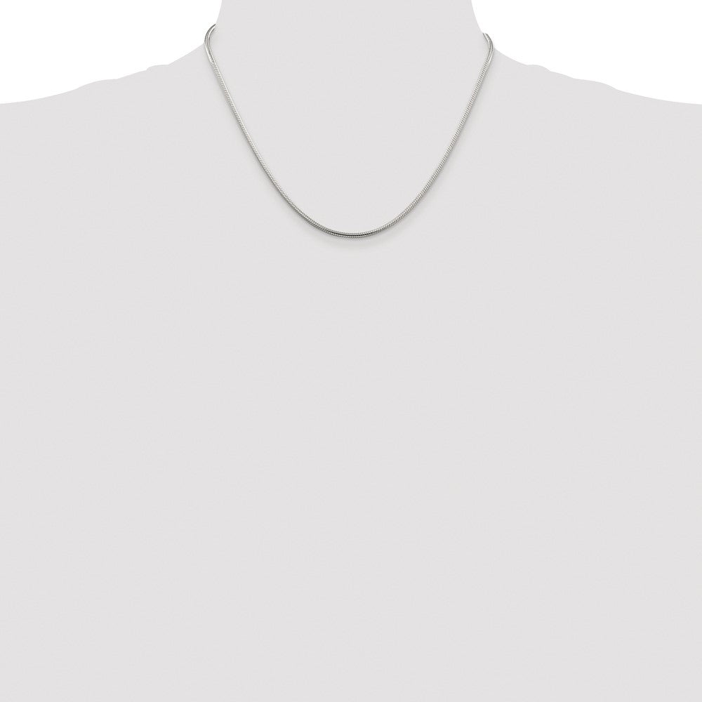 Sterling Silver Rhodium-plated 2mm Snake Chain