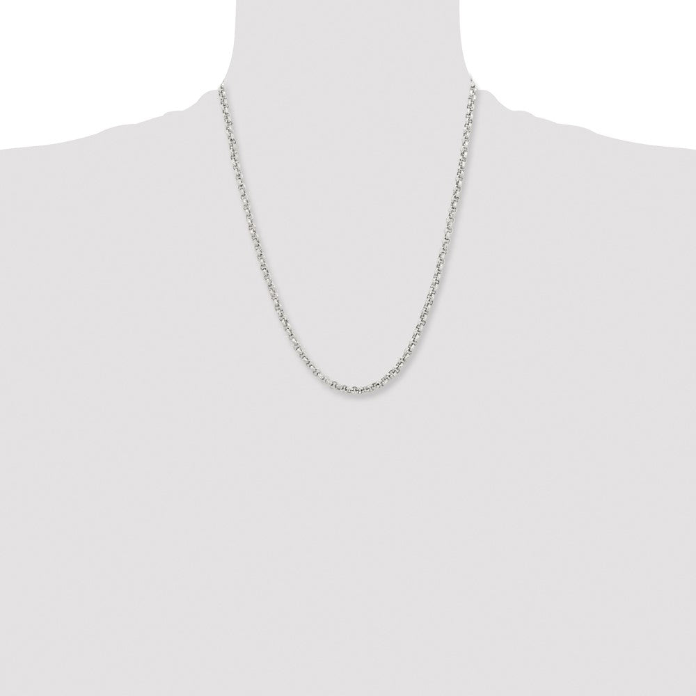 Stainless Steel Polished and Textured Fancy Rolo 22in Chain
