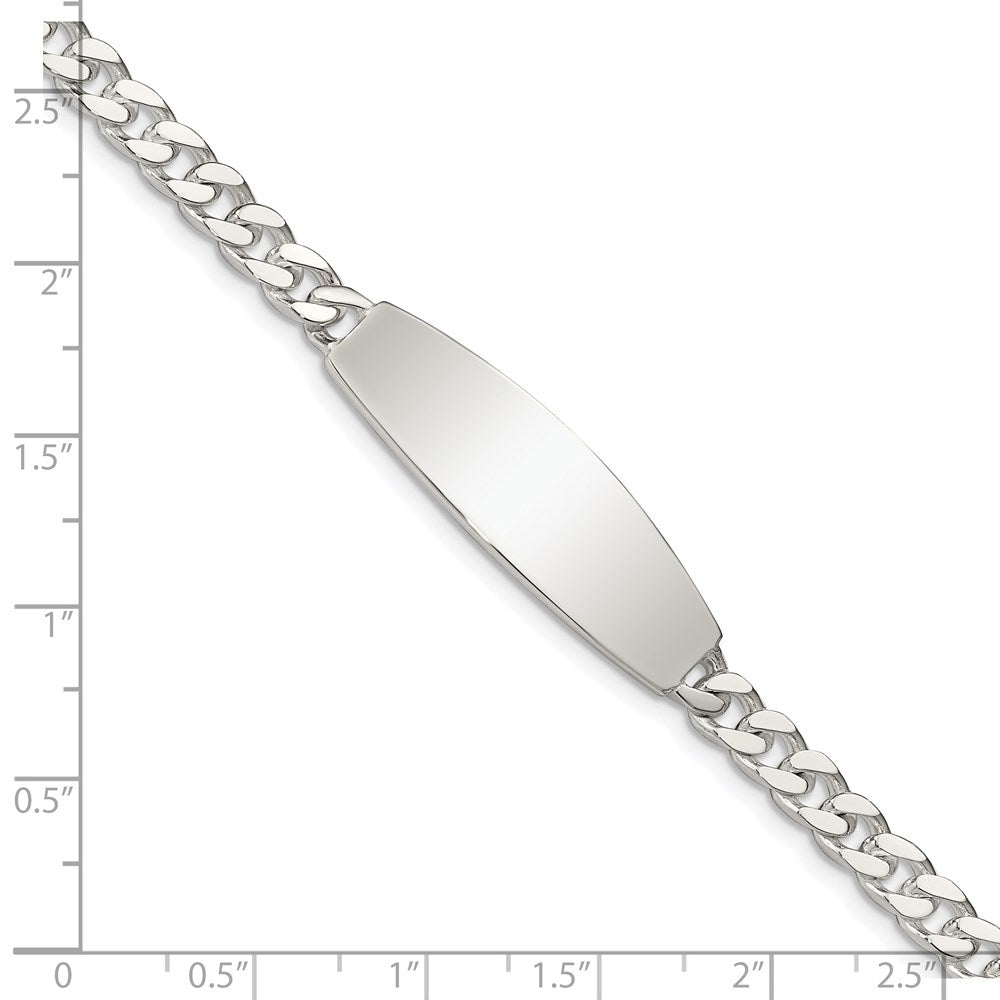 Sterling Silver Curb Link ID Bracelet 8.5 inches