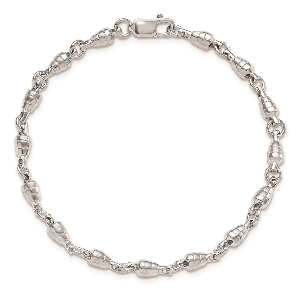 De-Ani Sterling Silver Rhodium-plated Polished Swivel Link Bracelet 7.5 inches