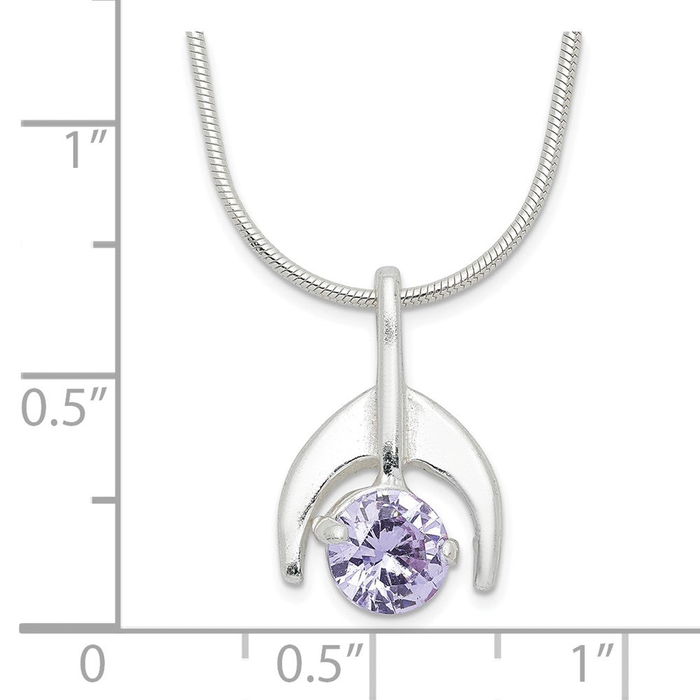 Sterling Silver Purple CZ Necklace