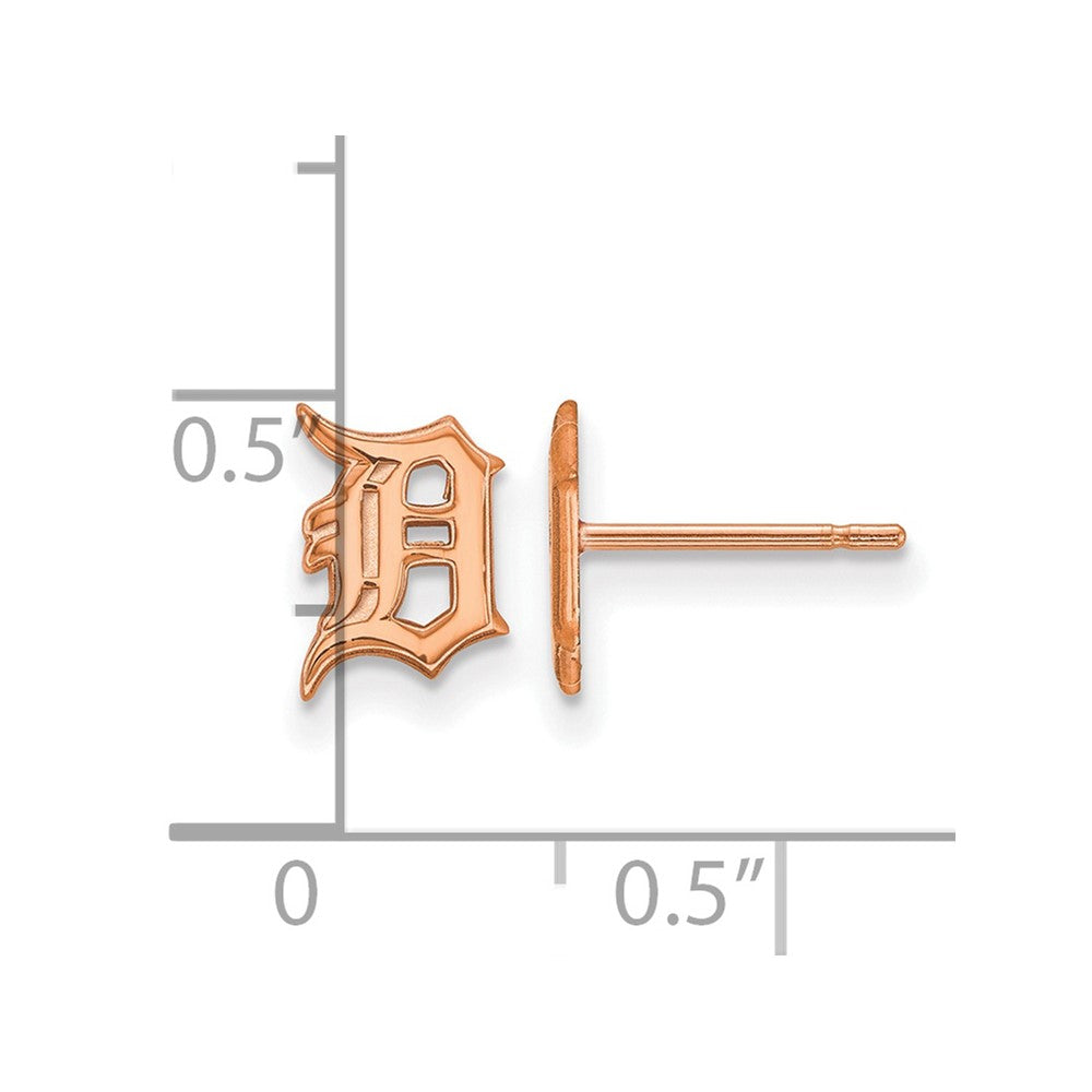 SS Rose Gold-plated MLB LogoArt Detroit Tigers Extra Small Post Earrings