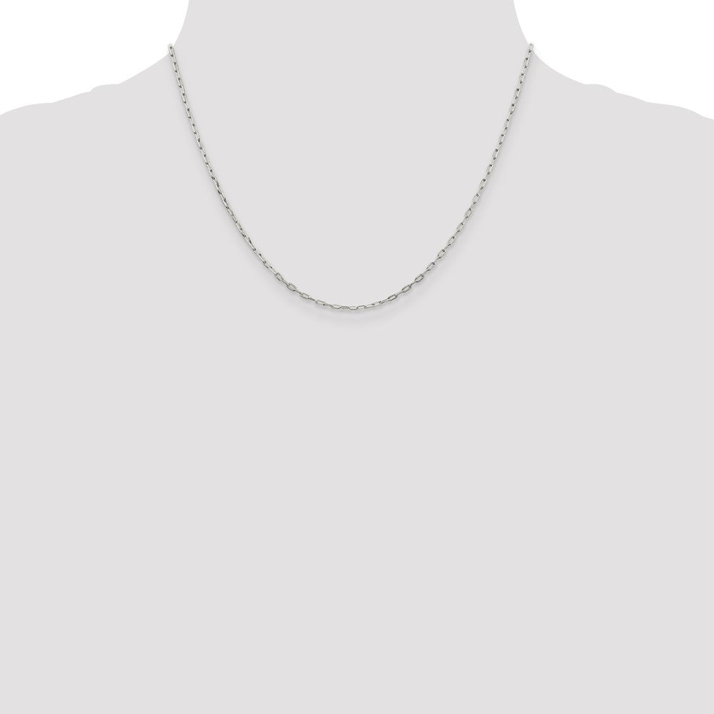 Sterling Silver 1.75mm Elongated Open Link Chain 18 Inches