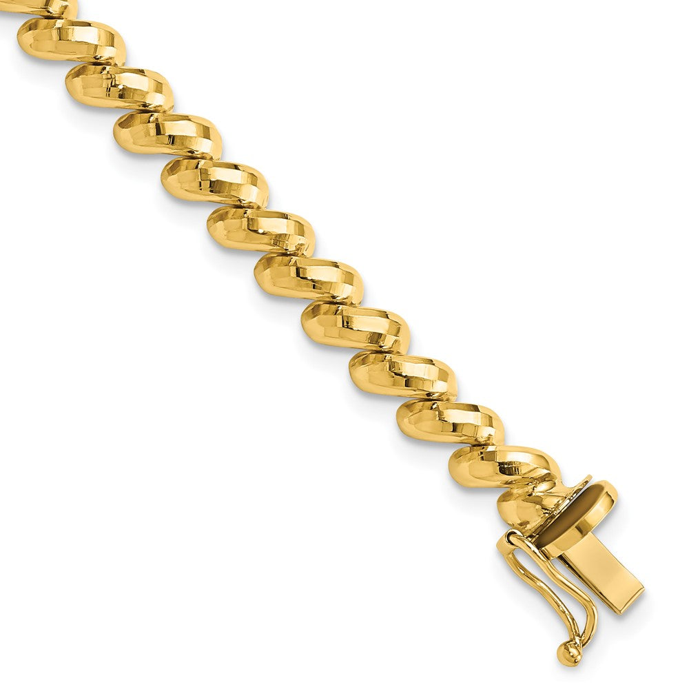14k Faceted San Marco Bracelet 7 inches