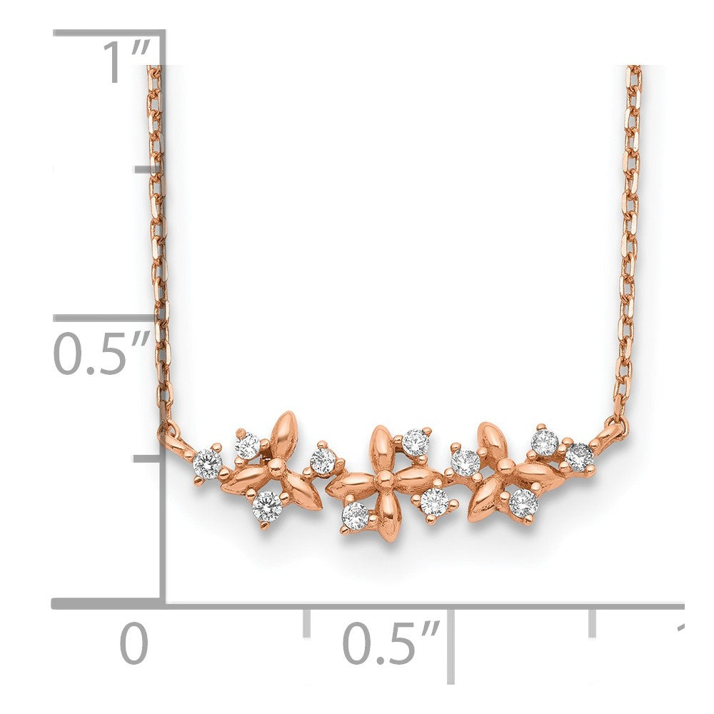 14K Rose Gold Fancy CZ w/ 1in ext. Necklace