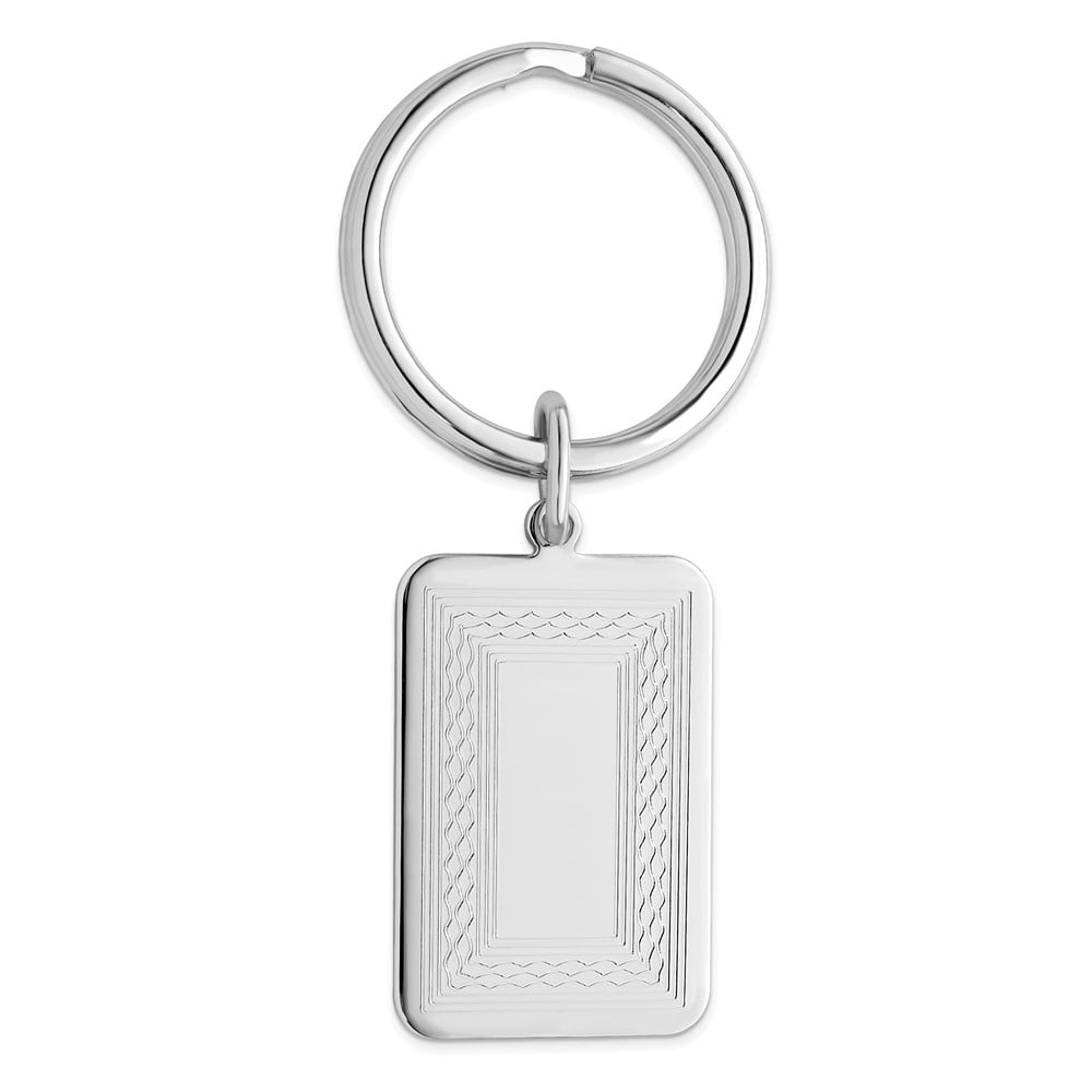 Rhodium-plated Kelly Waters Patterned Border Key Ring QGL8715
