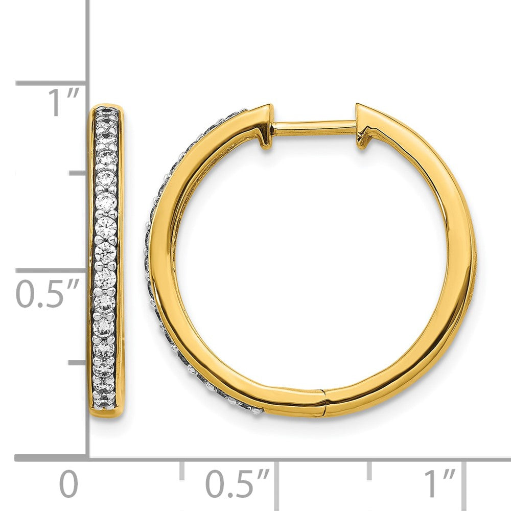 10k Diamond Hinged Hoop Earrings
