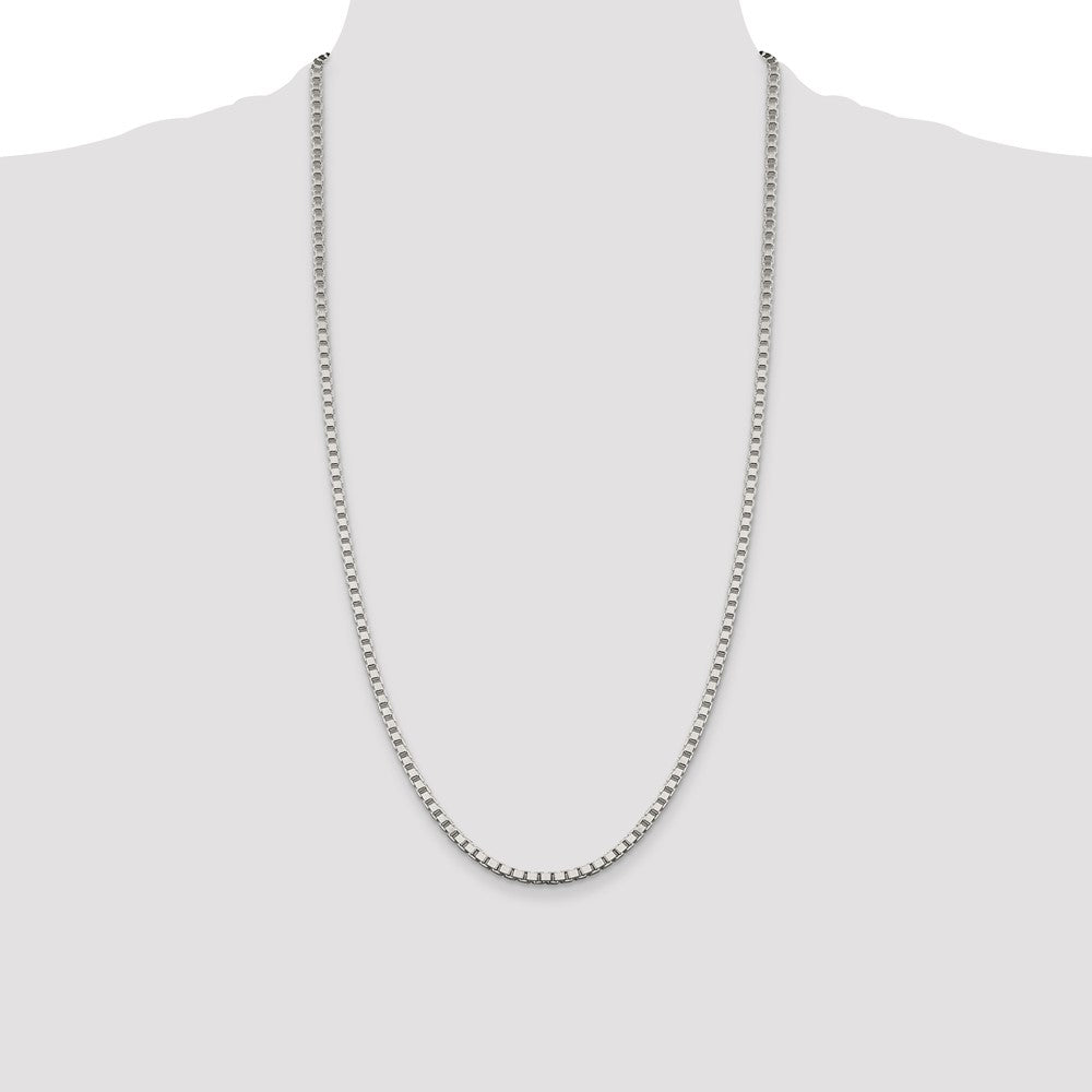 Sterling Silver 3.25mm Box Chain 28 Inches