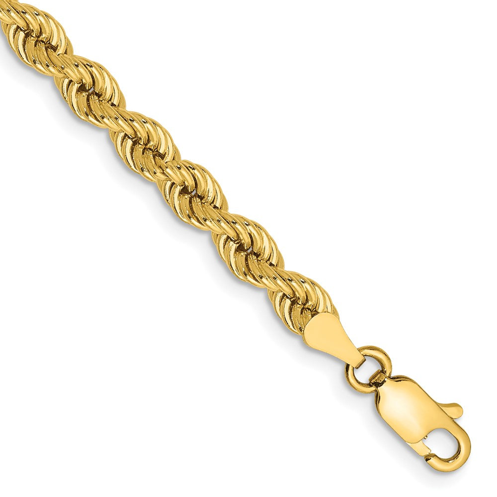 14K 7 inch 4mm Regular Rope with Lobster Clasp Chain 7 inches