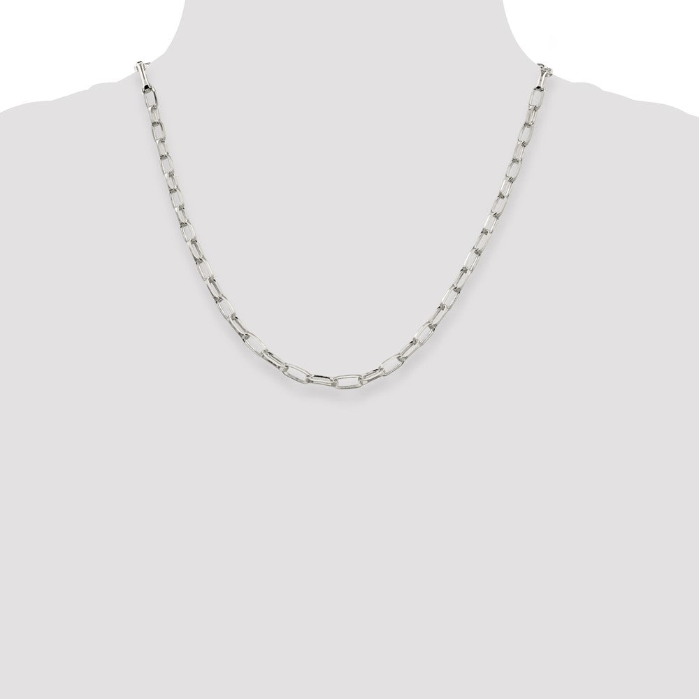 Sterling Silver 5mm Elongated Open Link Chain 20 Inches