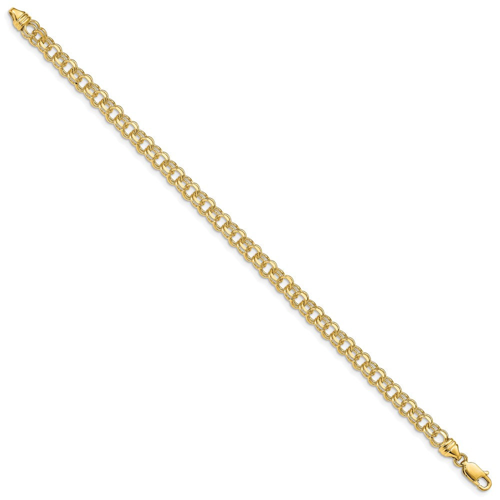 10k 8in 4.75mm Solid Double Link Charm Bracelet
