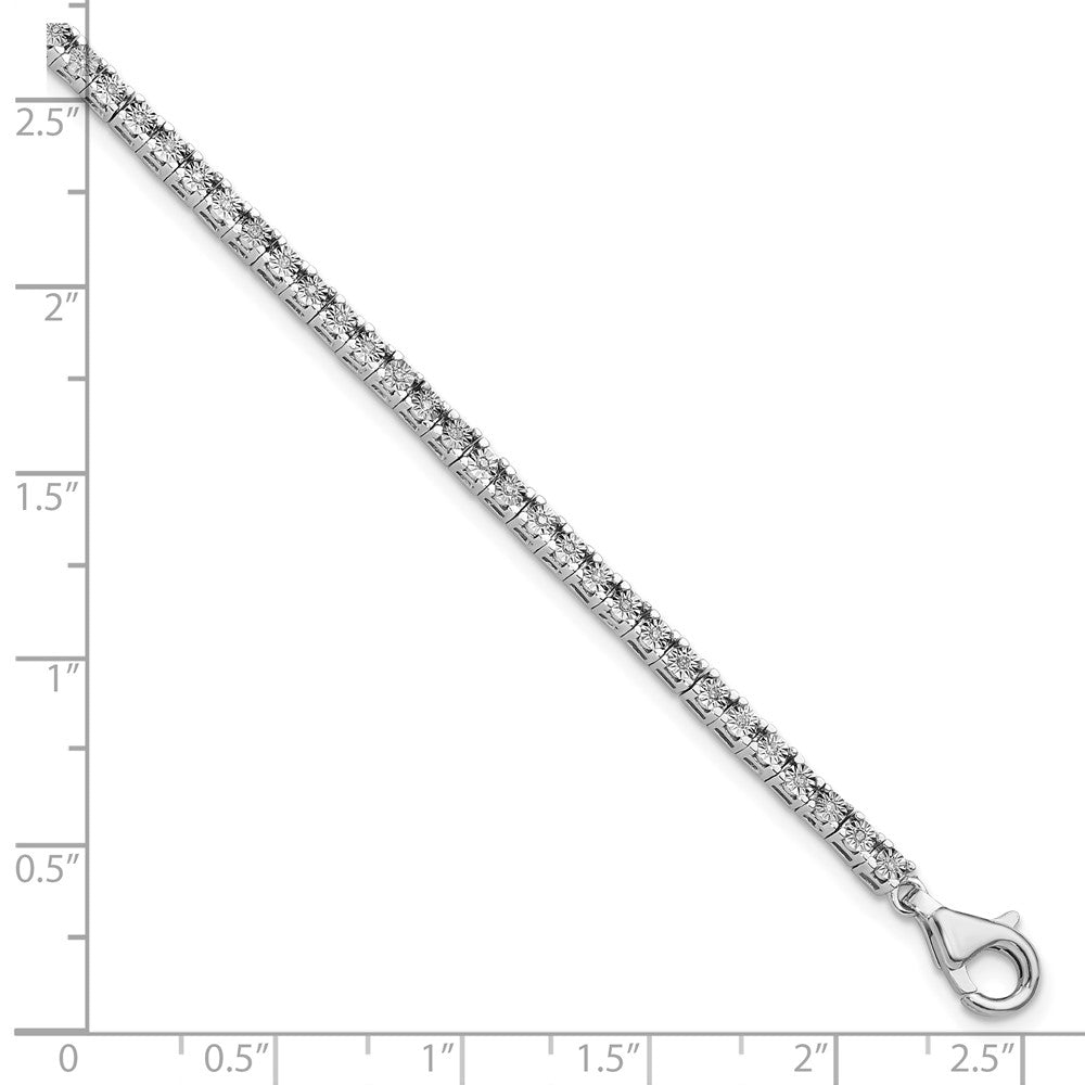 Sterling Silver Rhodium-plated Diam. Tennis Bracelet 7 inches