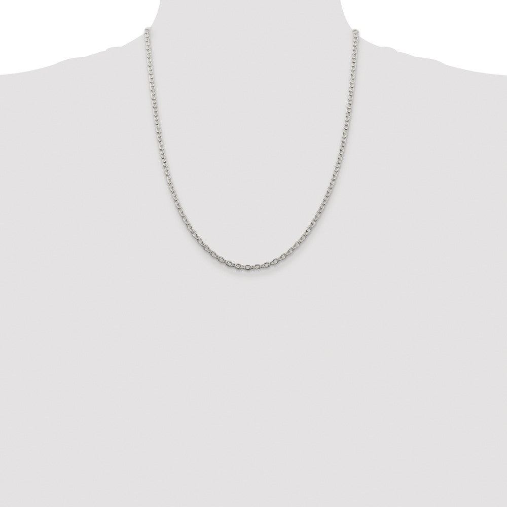 Sterling Silver Rhodium-plated 3.5mm Cable Chain