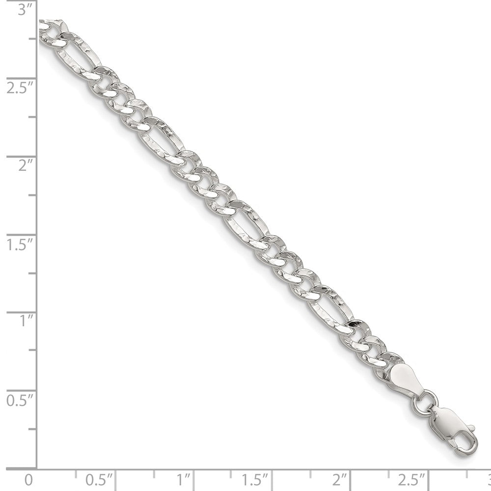 Sterling Silver 4.75mm Hammered Figaro Chain