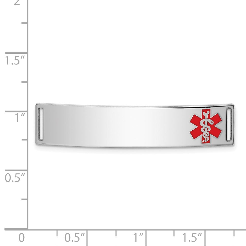 Sterling Silver Rhodium-plated Medical ID Plate 10 inches