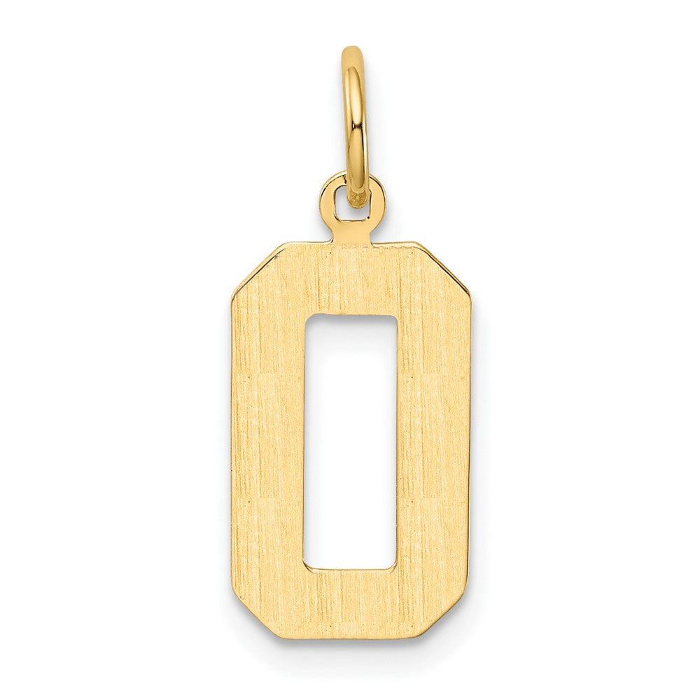 10k Medium Polished Number 0 Charm