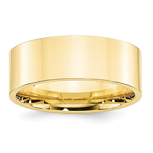 10k Yellow Gold 8mm Standard Weight Flat Comfort Fit Wedding Band Size 9
