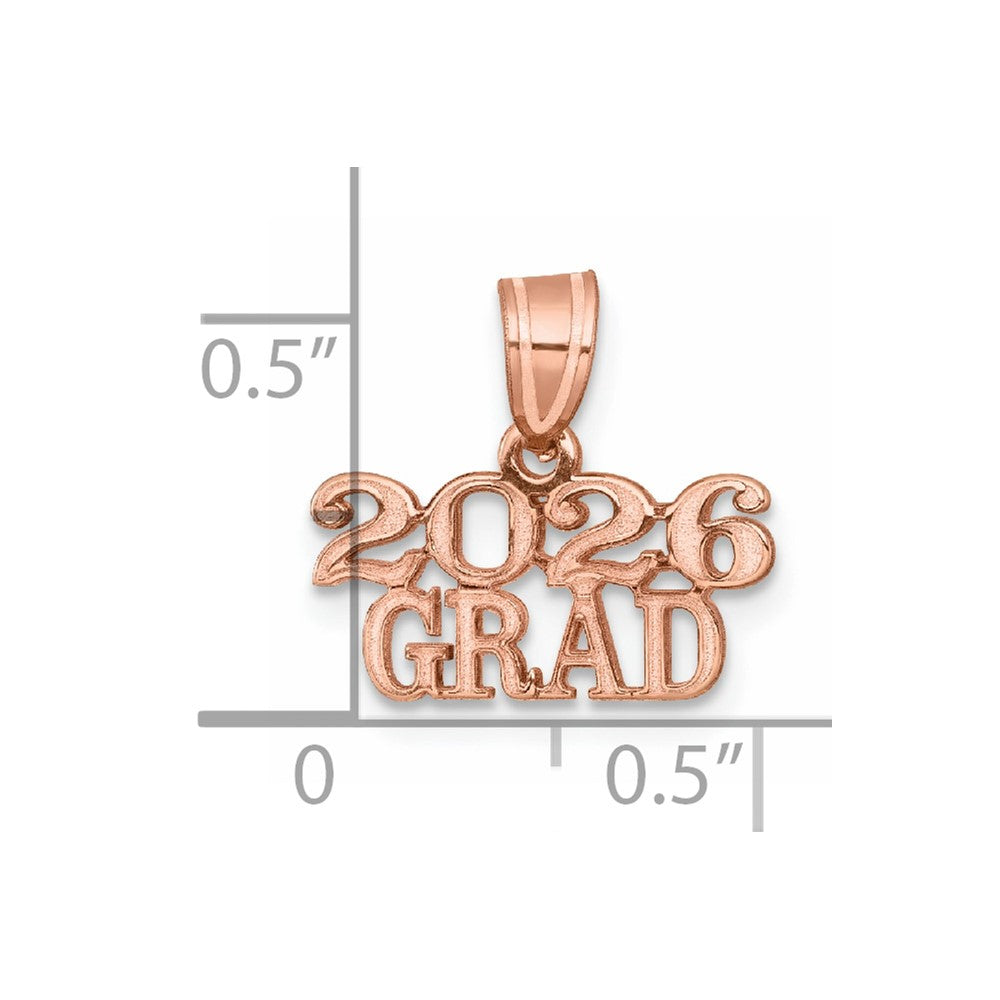 14K Rose Gold Polished 2026 GRAD Charm