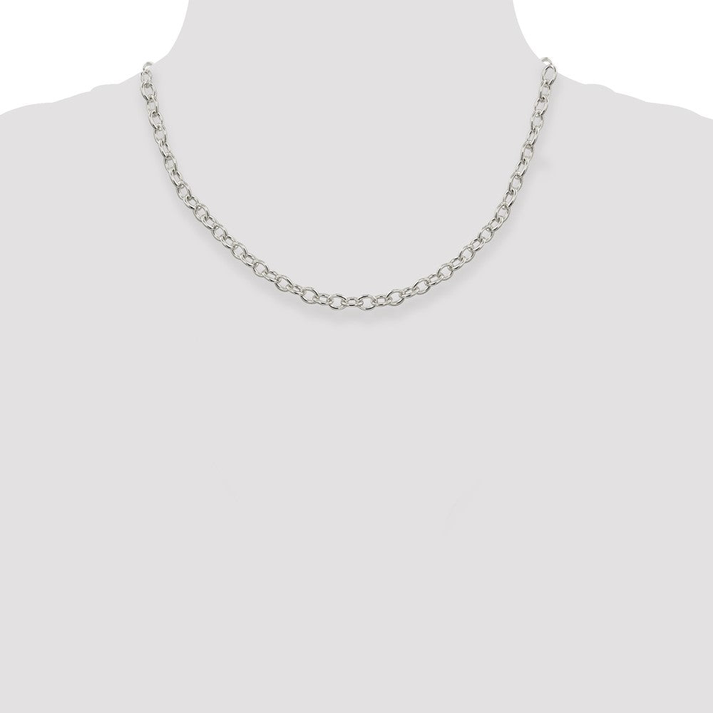 Sterling Silver 5.75mm Oval Cable Chain 18 Inches