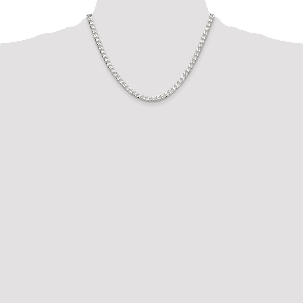 Sterling Silver 5mm D/C Square Curb Chain