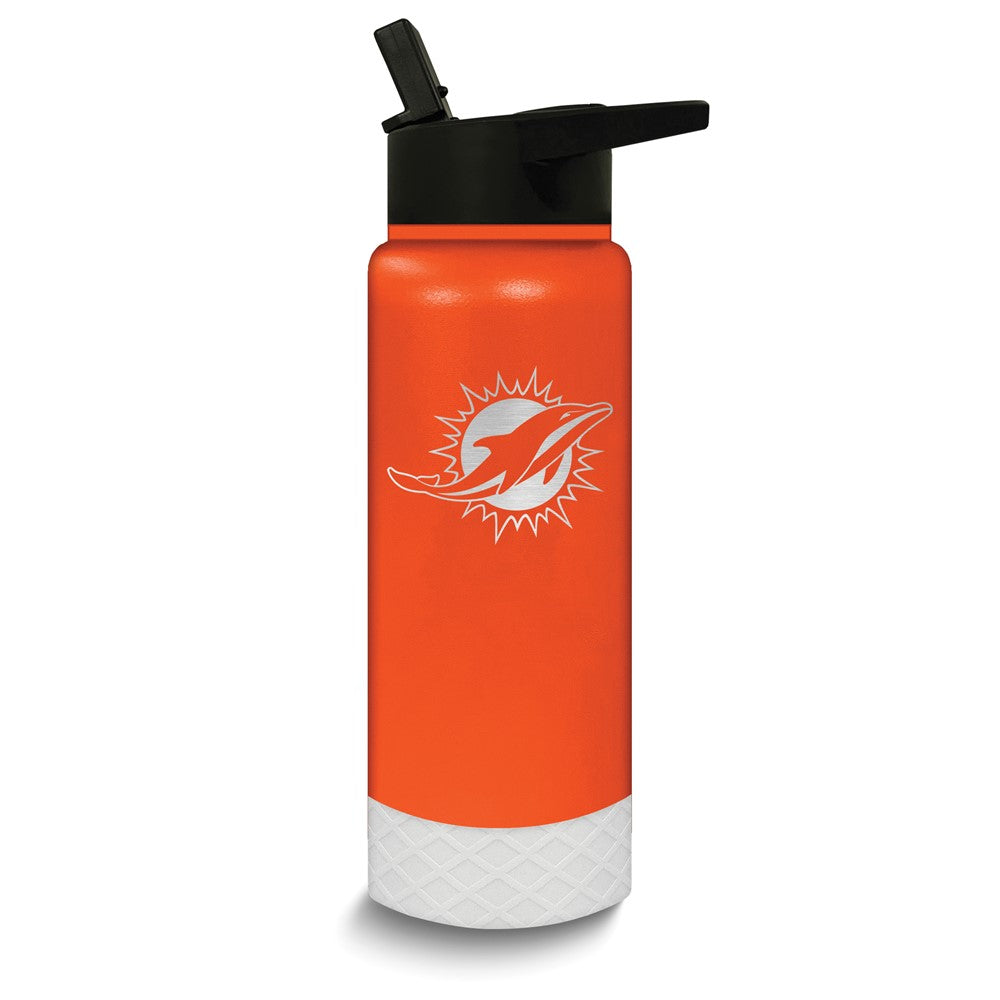NFL Miami Dolphins Stainless Steel Silicone Grip 24 oz. Water Bottle B