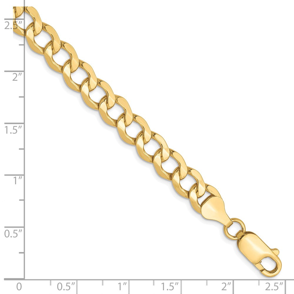 10K 6.5mm Semi-Solid Curb Chain 8 inches