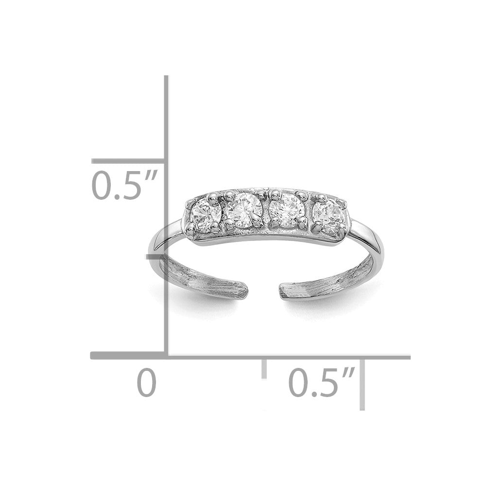 10K White Gold CZ Toe Ring