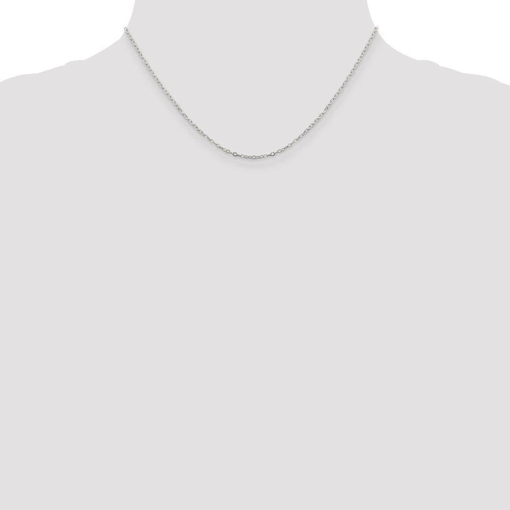 Sterling Silver 1.5mm Flat Open Oval Cable Chain 16 Inches