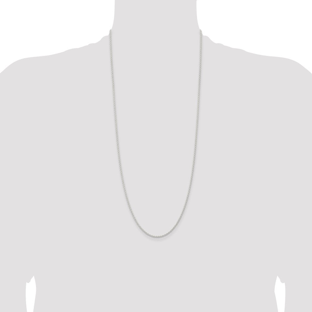 Sterling Silver 1.8mm Solid Rope Chain 30 Inches