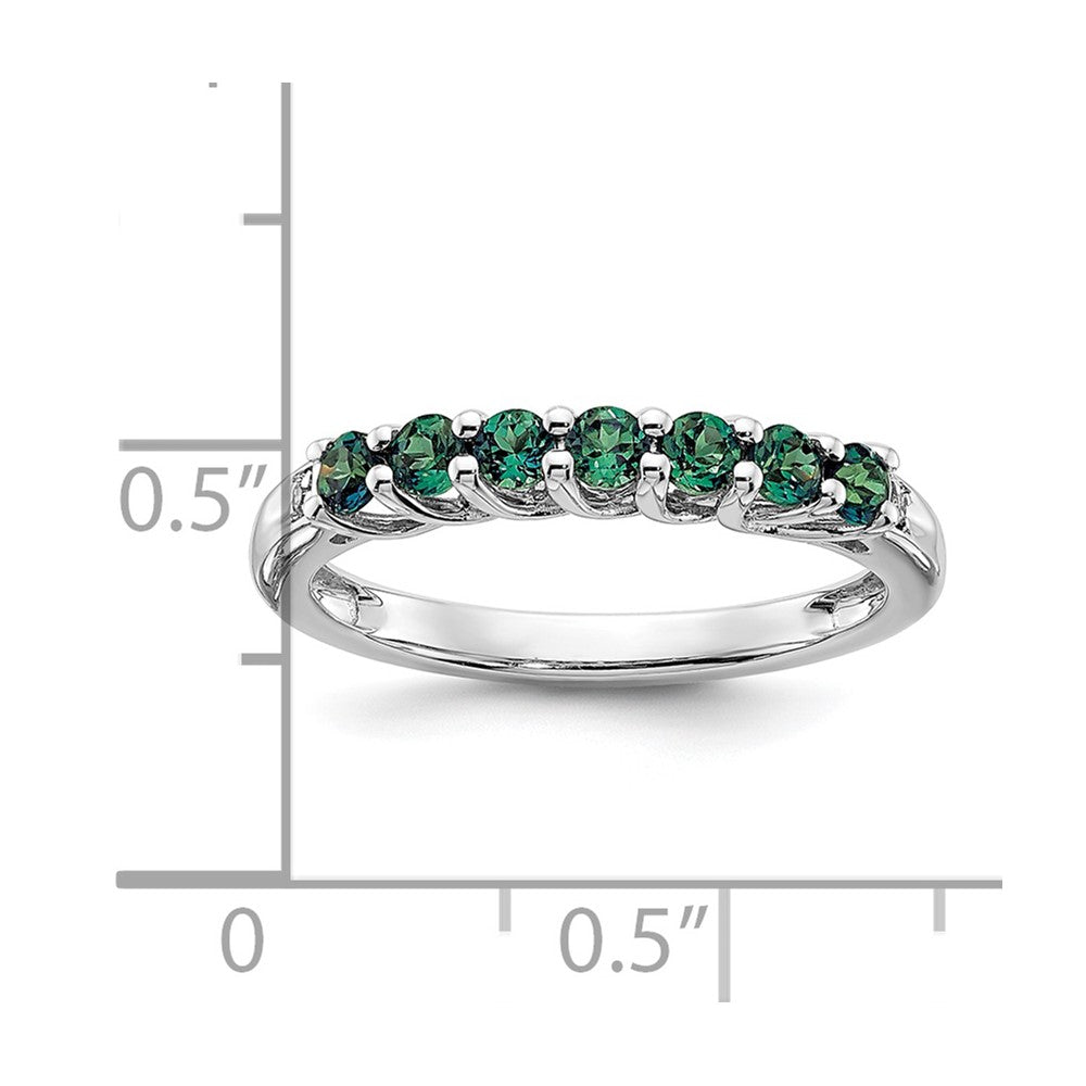 10k White Gold Created Alexandrite and Diamond Ring