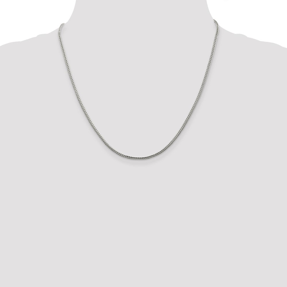 Sterling Silver 2mm Diamond-cut Round Franco Chain 20 Inches
