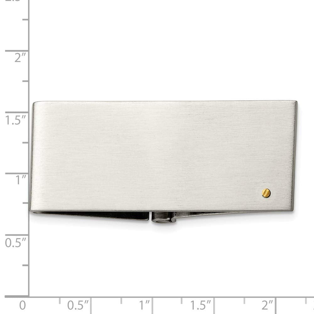 Chisel Stainless Steel 14k Gold Accent Screw Money Clip
