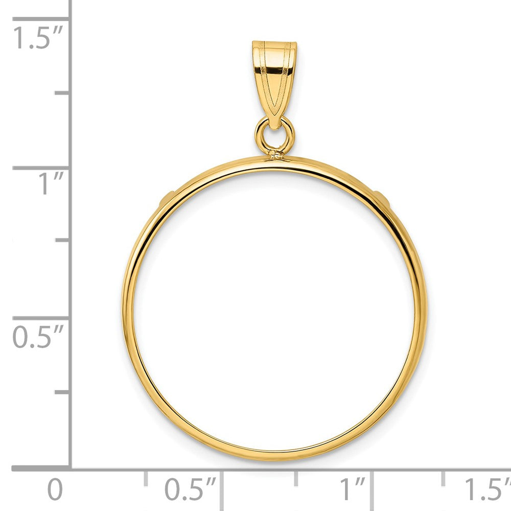 Wideband Distinguished Coin Jewelry 14k Polished 25.0mm Prong Coin Bezel Pendant