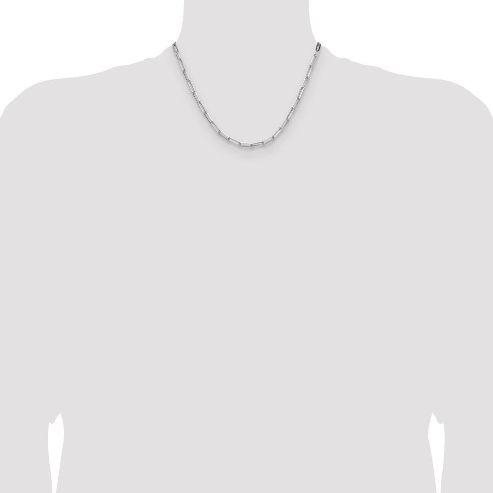 Sterling Silver Rhodium-plated 3.5mm D/C Paperclip Chain