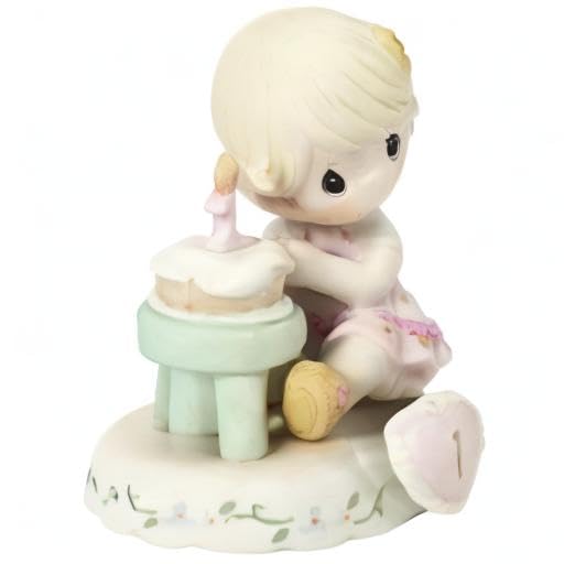 Precious Moments Growing in Grace Age One Blonde Porcelain Figurine