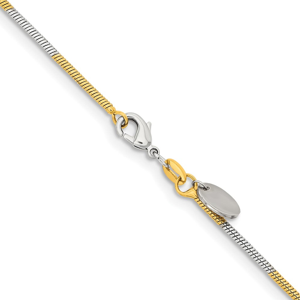 White & Yellow Rhodium over Brass 1.00mm Snake Chain