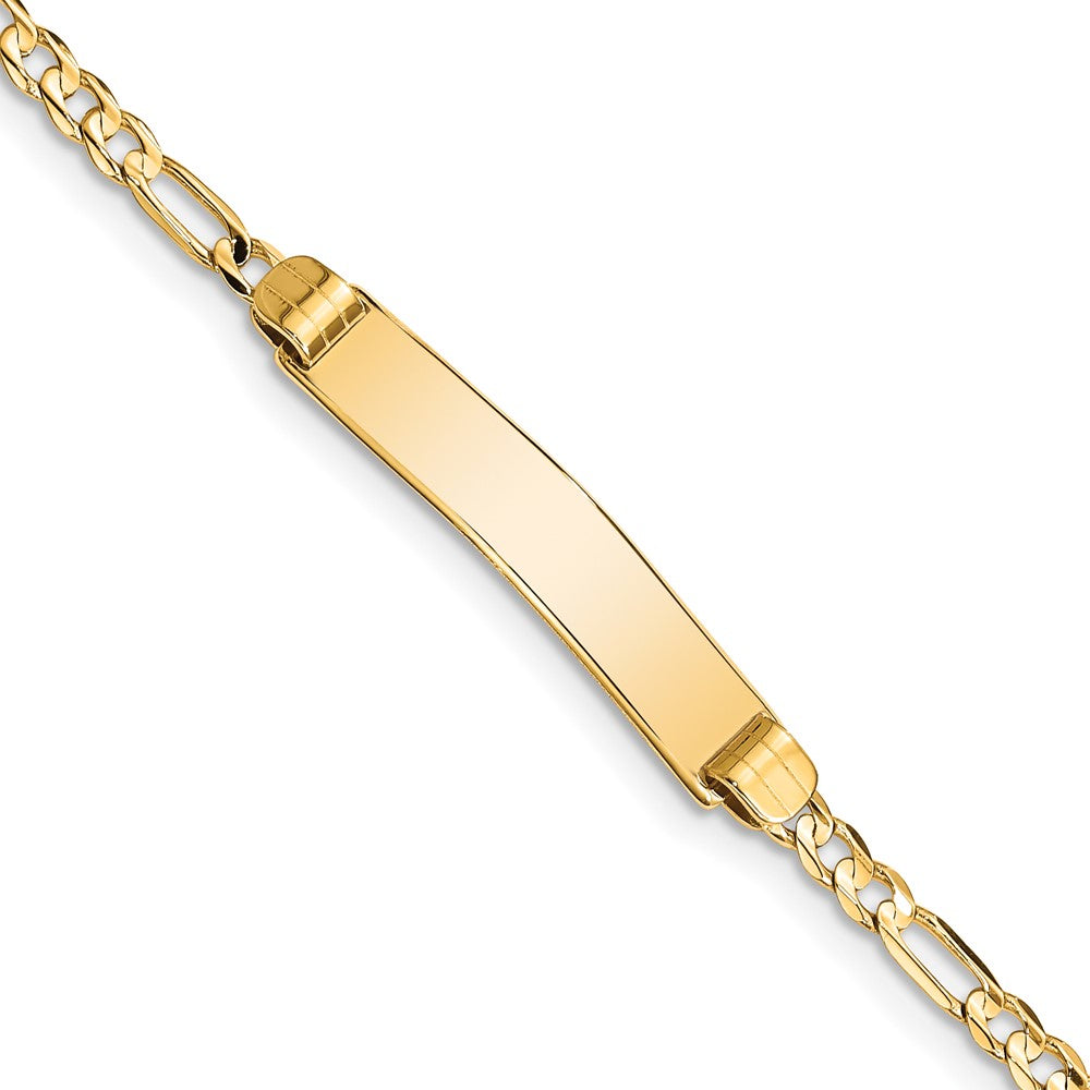 14k Figaro ID Bracelet 8 inches