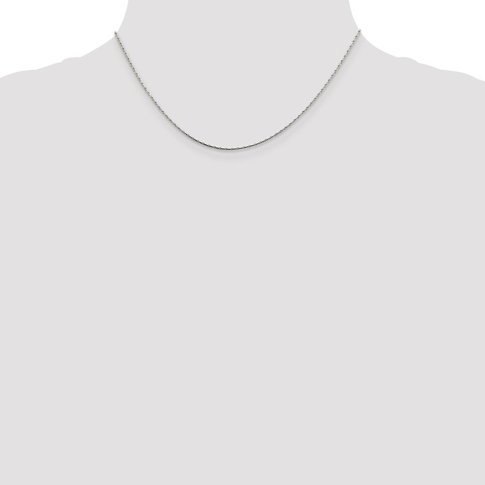 Sterling Silver 1mm Oval Box Chain 16 Inches