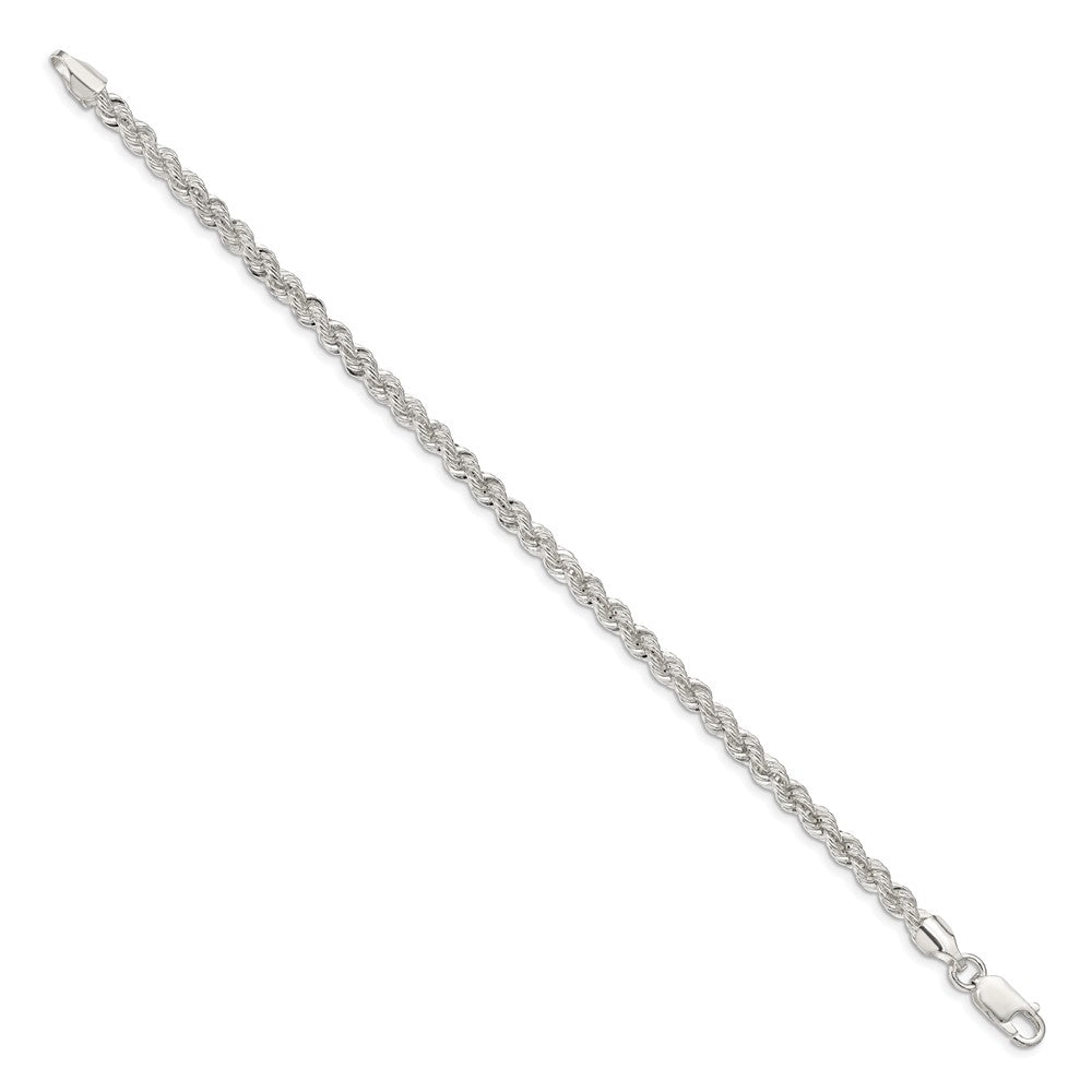 Sterling Silver 4.3mm Solid Rope Chain 7 inches