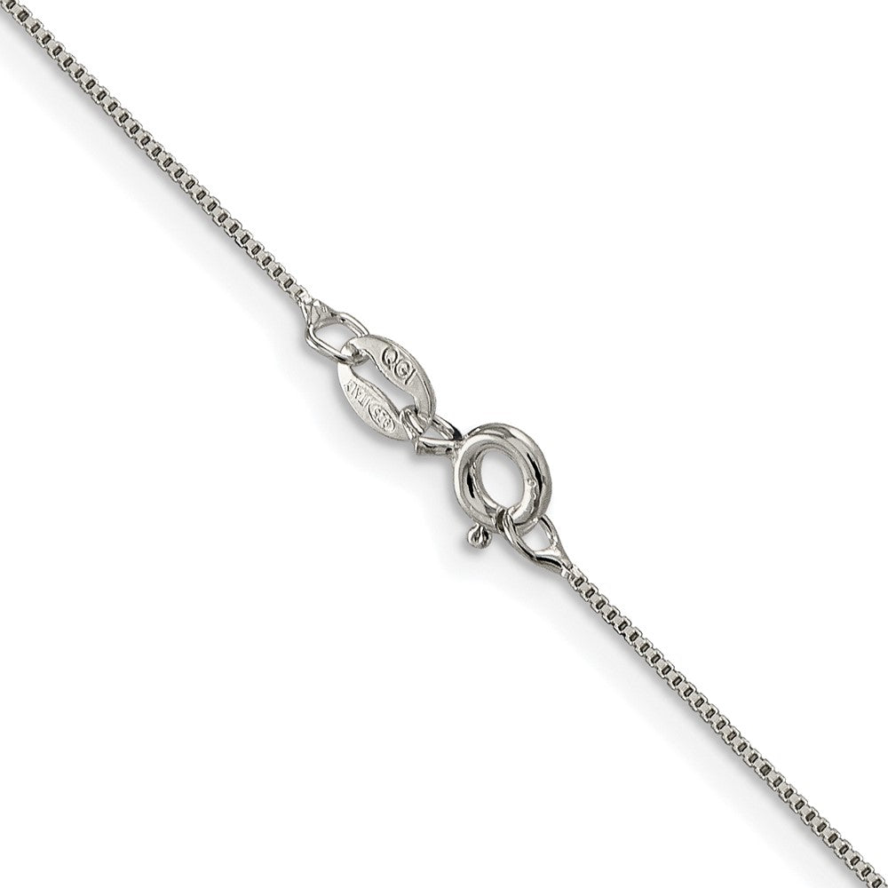 Sterling Silver Rhodium-plated .6mm Box Chain w/2in ext.