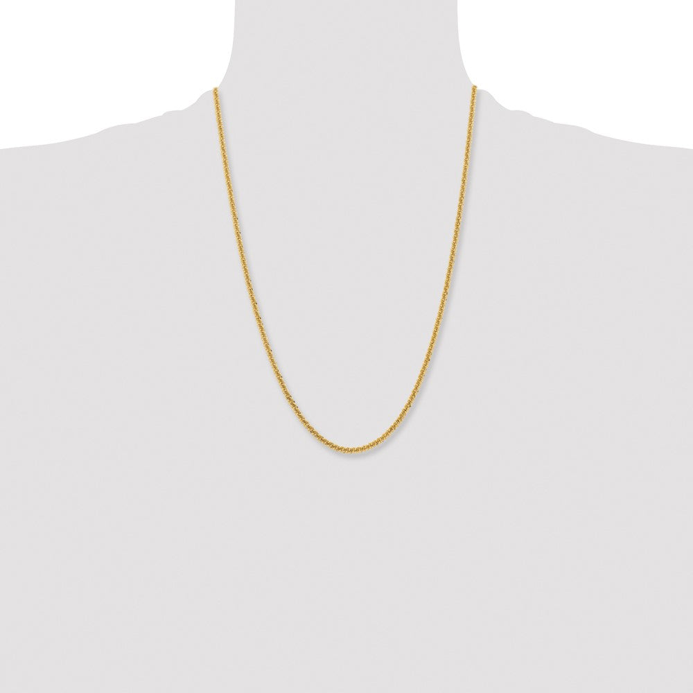 Stainless Steel Polished Yellow IP-plated 3mm Cyclone 24in Chain