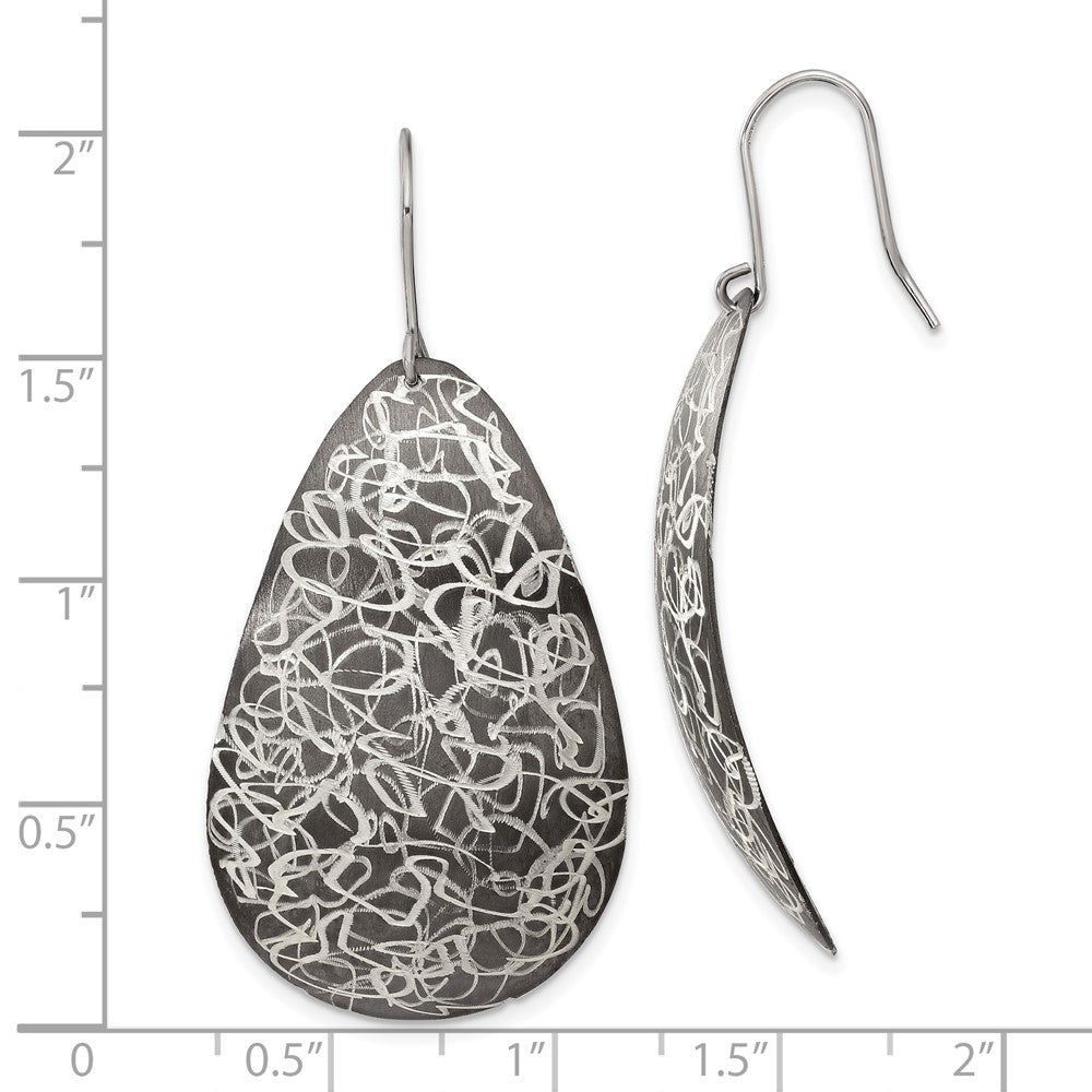 Sterling Silver and Ruthenium Shepherd Hook Earrings