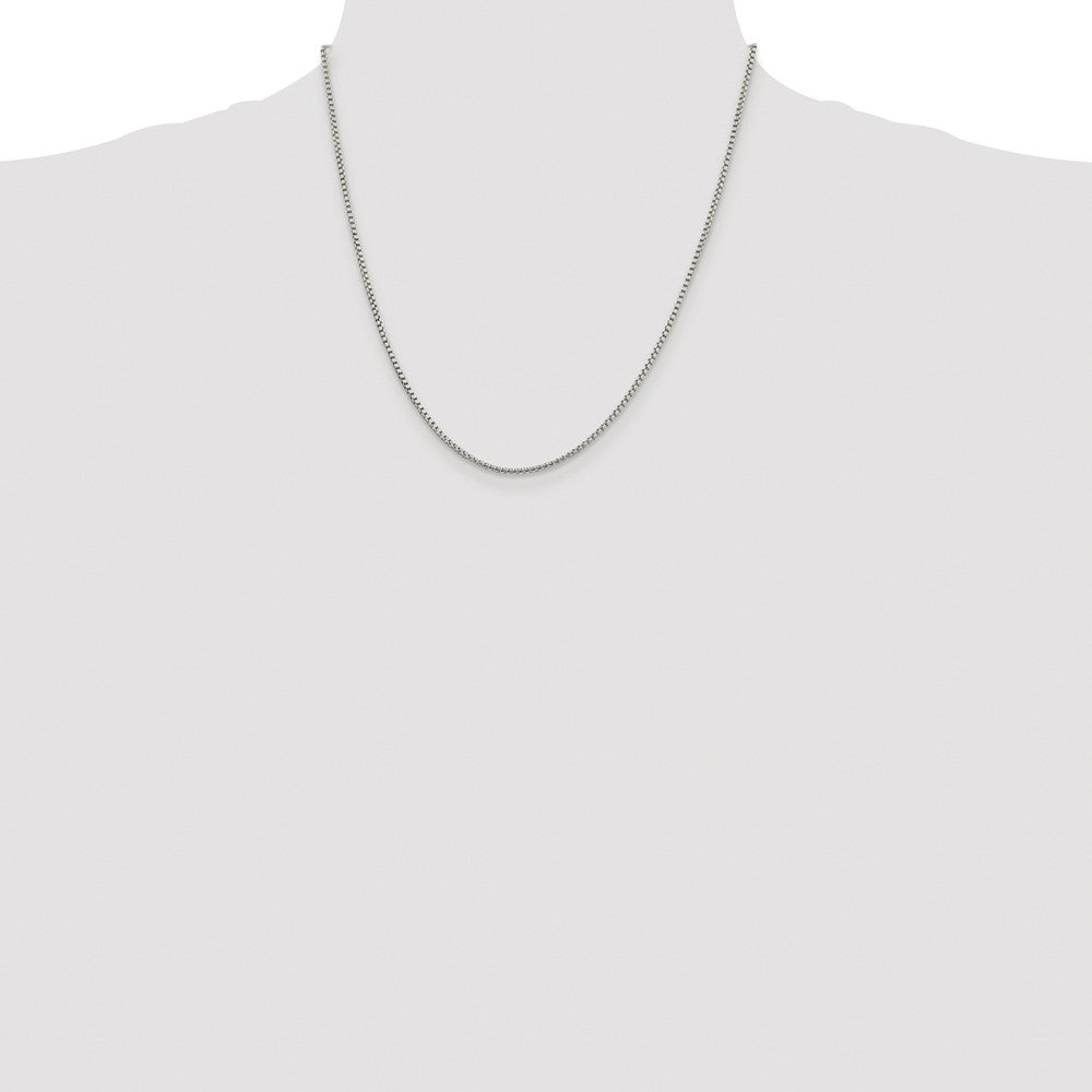 Sterling Silver Rhodium-plated 1.75mm Round Box Chain