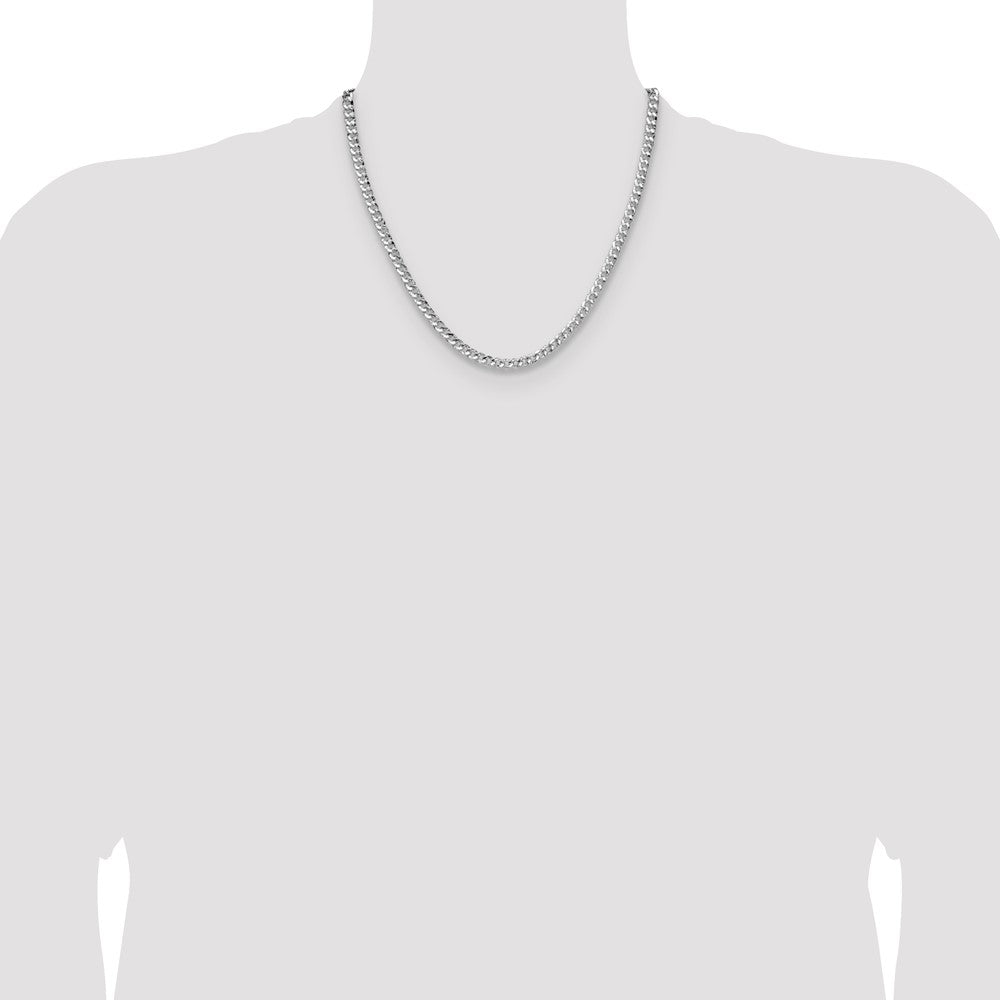 Sterling Silver 4.75mm Hammered Curb Chain