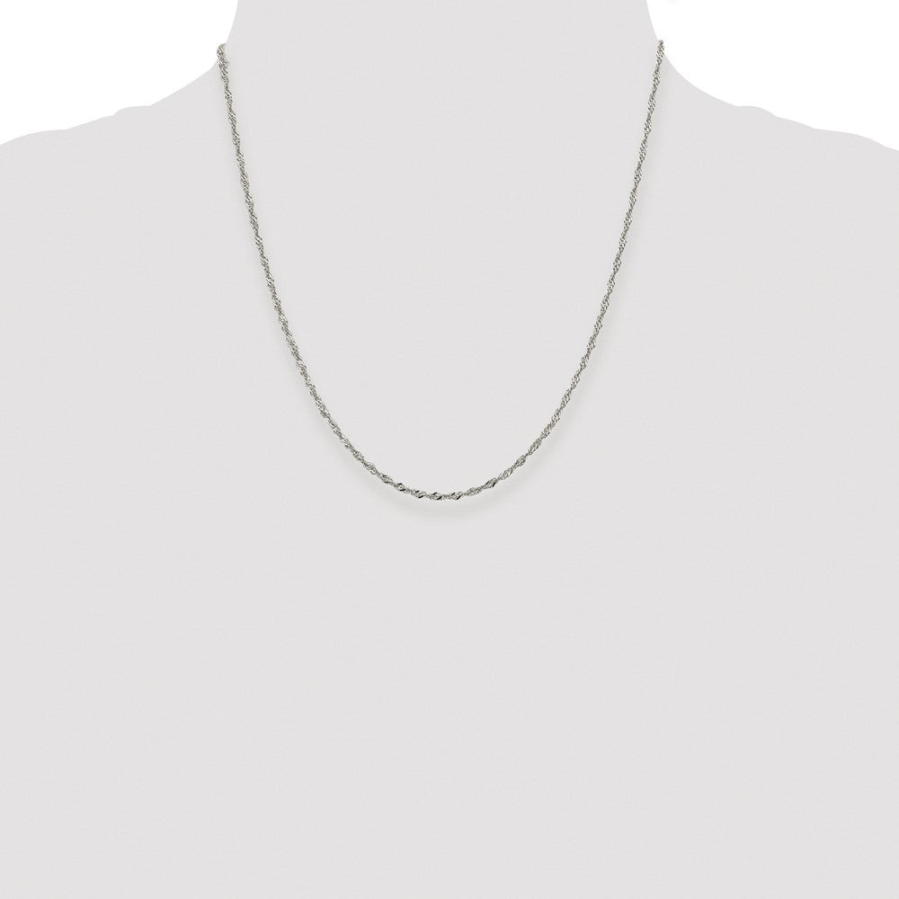 Sterling Silver Rhodium-plated 2mm Singapore Chain