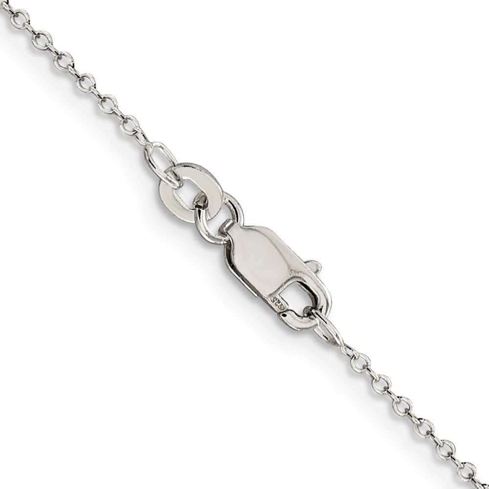 Sterling Silver w/Soldered O-Ring 1mm Cable Chain (Rhodium)